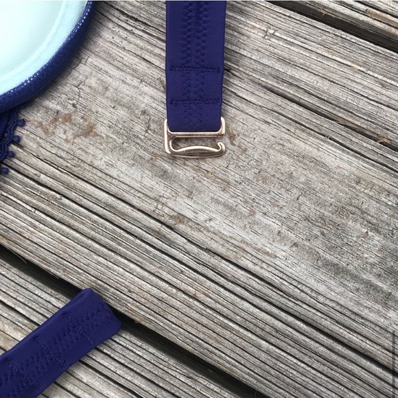 Victoria's Secret Purple Perforated Flounce Bikini Top 32C - Picture 7 of 8